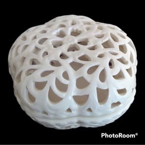 Oleg Cassini filigree trinket or potpourri dish from designer